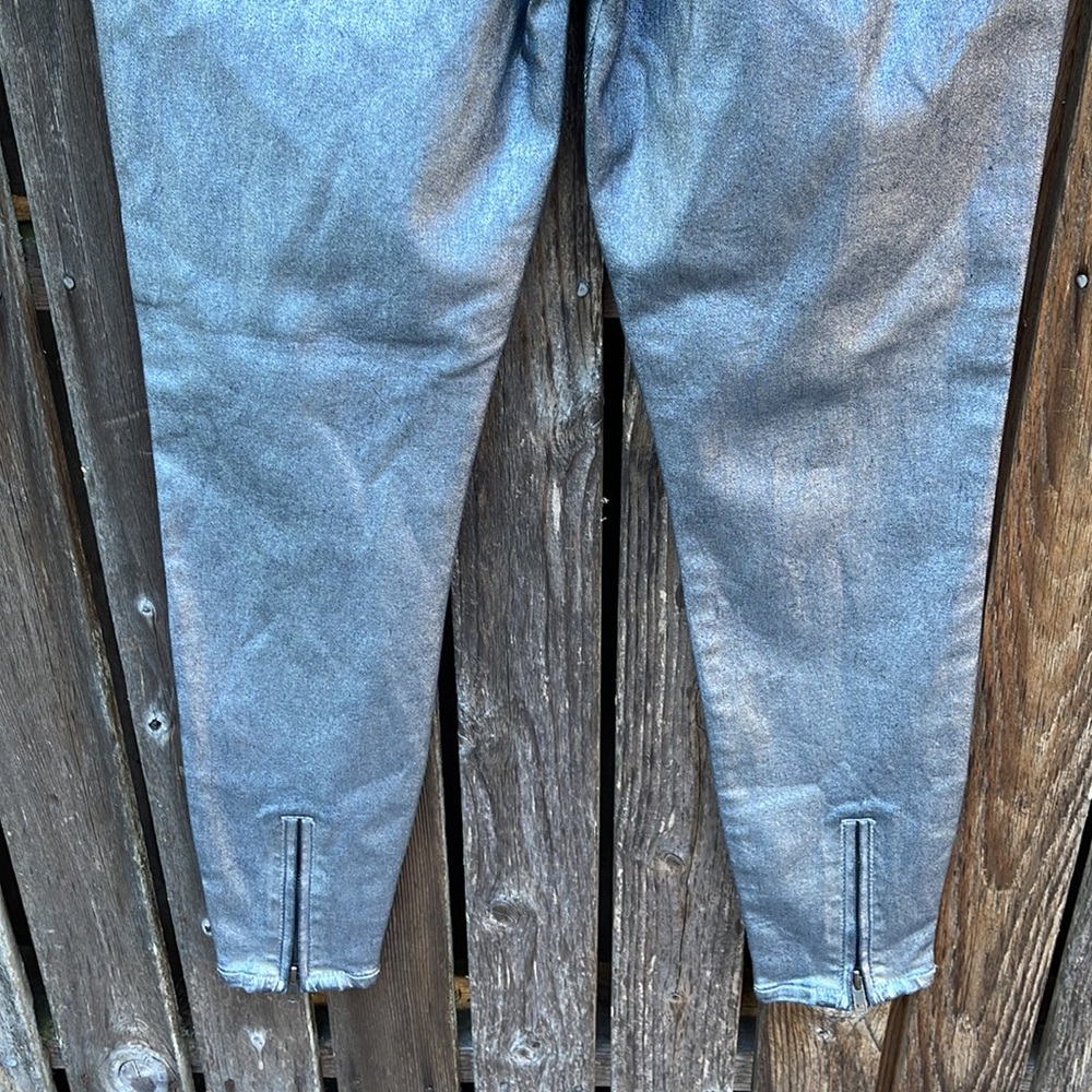 Kut From The Kloth Pants 8 Connie Ankle Zip Silver NWT Skinny Stretch New - Picture 9 of 16